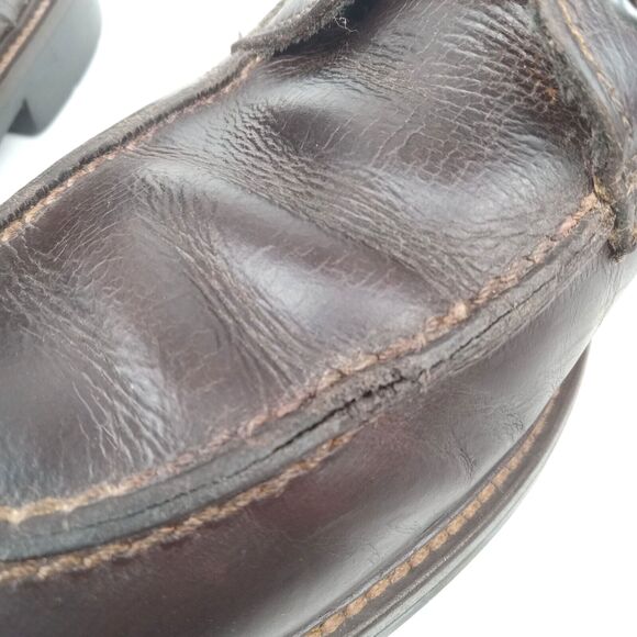 Johnston & Murphy Leather Boots Men\'s 8.5 Vintage Brown Suede Trim